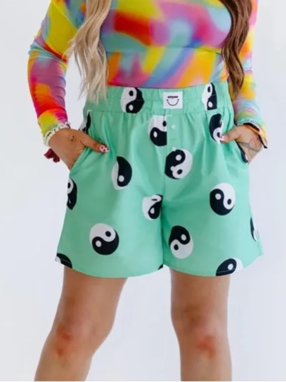 Emy Ave Balanced Out Yin Yang Shorts - M/L